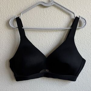 CACIQUE Comfort Bliss Lightly Lined Full Coverage Mesh Cutout Bra Black 40C